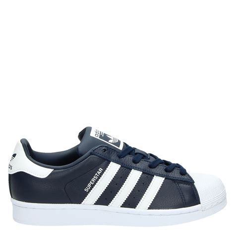 adidas superstar unisex lage sneakers blauw|Adidas Superstar blue leather.